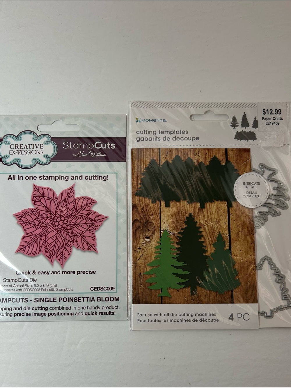 Creative Expressions Poinsettia & Pine Tree Die Cut for manual cutting machine